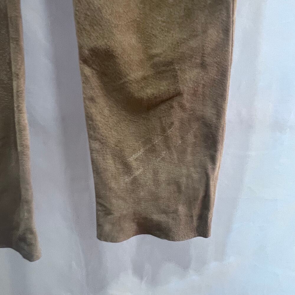 Vintage Jou Jou Tan Suede Leather Mid Rise Pants Women's Size 7/8 Western Boho - Picture 6 of 9